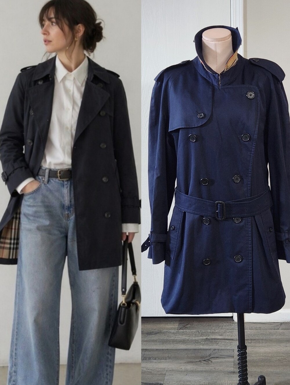 Burberry Classic Double Breasted Trench Coat Iconic Navy - Picture 1 of 16